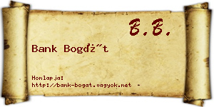 Bank Bogát névjegykártya